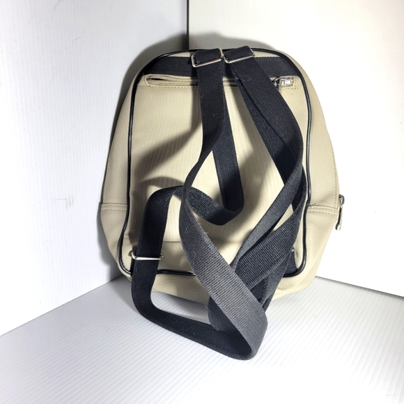 Lacoste birch white small back pack knapsack black straps - Picture 2 of 11